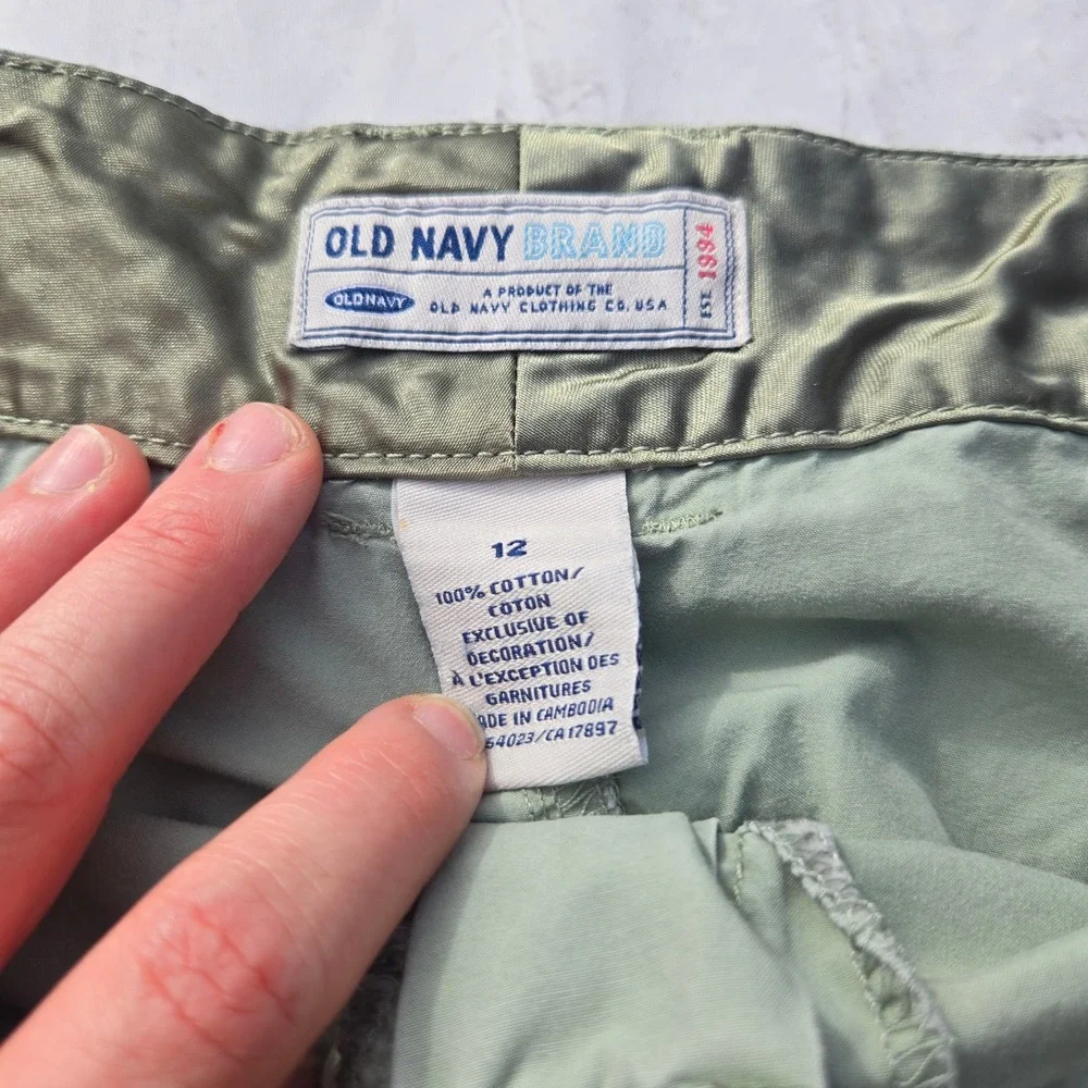 Vintage y2k cargo mini skirt army green low rise cyber fairy grunge Old Navy lg